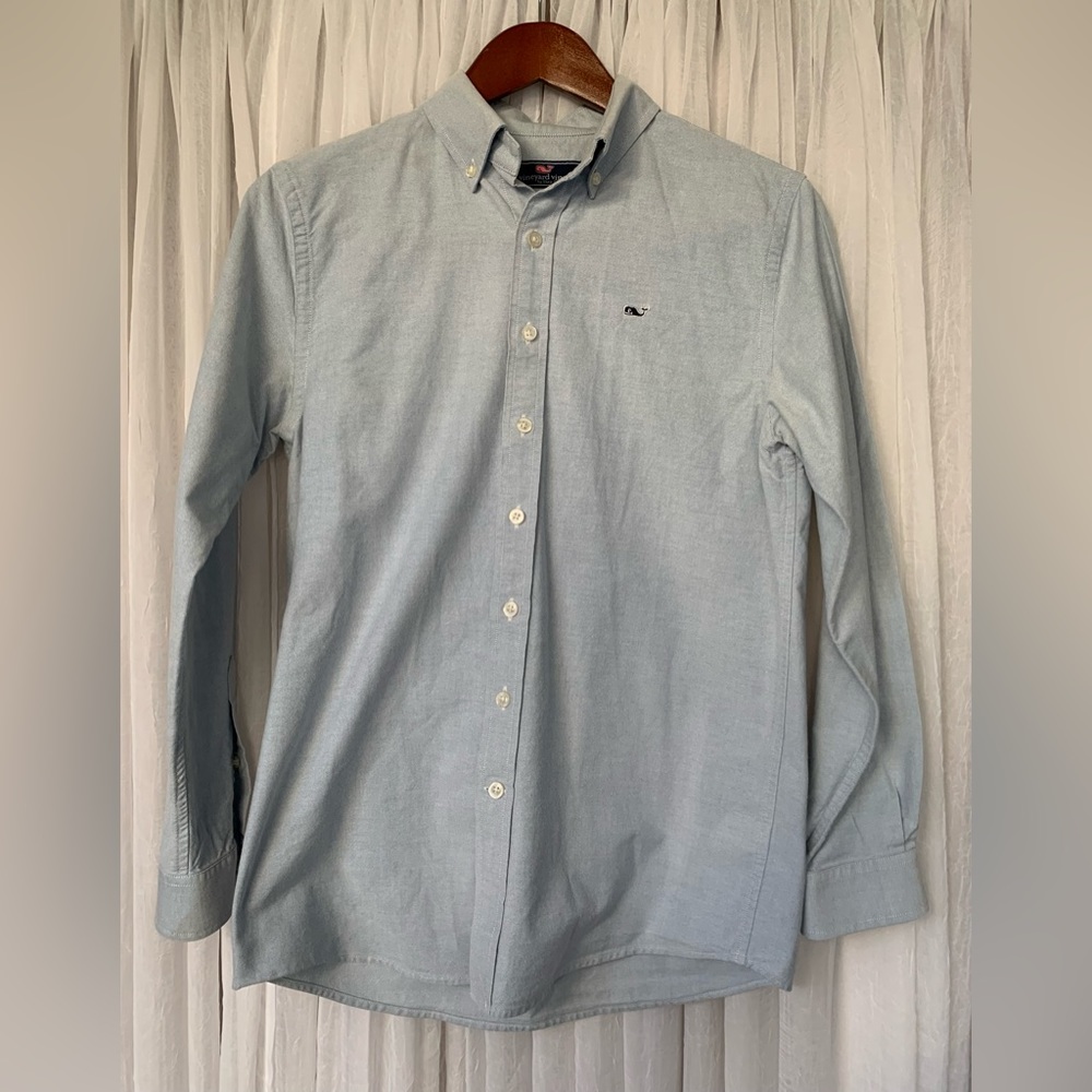 Boys Oxford Vineyard Vines Blue Whale Shirt